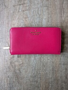 Kate Spade Zip Around Fuchsia Magenta Wallet
